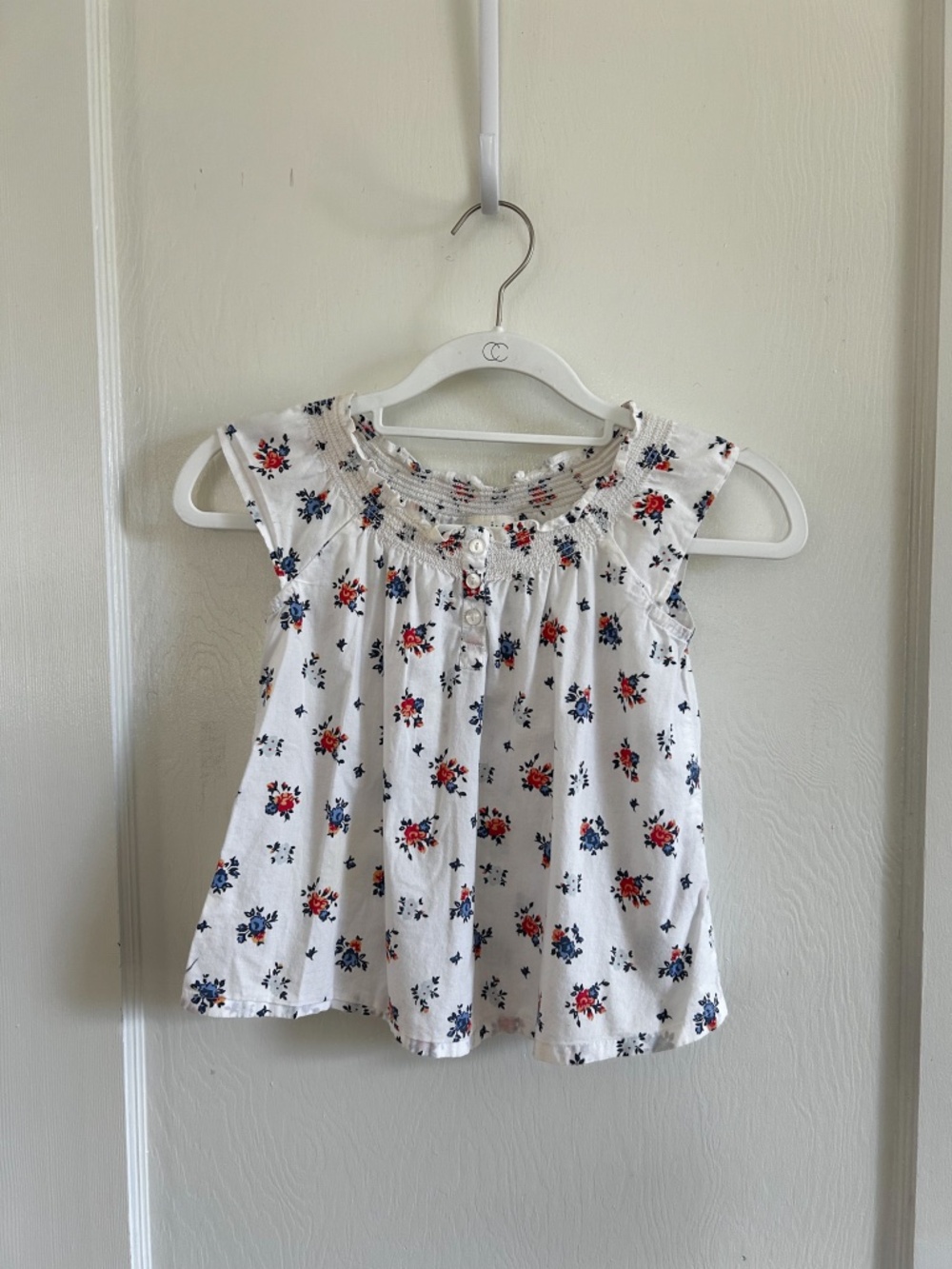 Mini Boden Floral Short Sleeve Top
